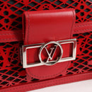 LOUIS VUITTON Monogram Lace Dauphine Mini Shoulder Bag Red M20359 Auth 127494M-19