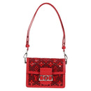 LOUIS VUITTON Monogram Lace Dauphine Mini Shoulder Bag Red M20359 Auth 127494M-13