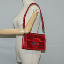 LOUIS VUITTON Monogram Lace Dauphine Mini Shoulder Bag Red M20359 Auth 127494M-23