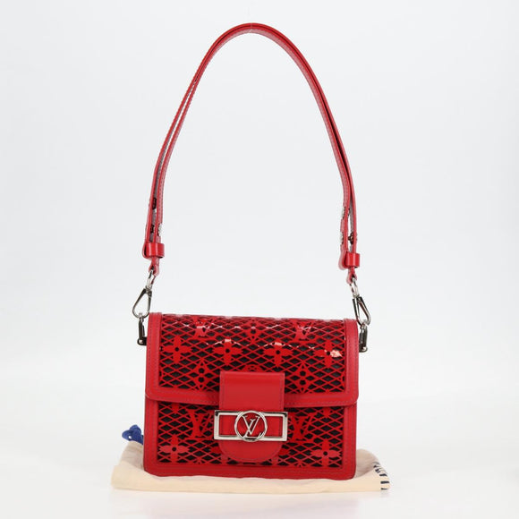 LOUIS VUITTON Monogram Lace Dauphine Mini Shoulder Bag Red M20359 Auth 127494SM