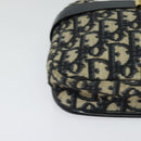 Christian Dior Trotter Canvas Shoulder Bag Navy Gold Auth 127500-14