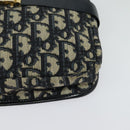 Christian Dior Trotter Canvas Shoulder Bag Navy Gold Auth 127500-15