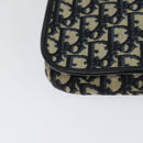 Christian Dior Trotter Canvas Shoulder Bag Navy Gold Auth 127500-16