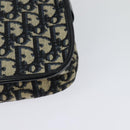 Christian Dior Trotter Canvas Shoulder Bag Navy Gold Auth 127500-9