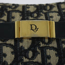 Christian Dior Trotter Canvas Shoulder Bag Navy Gold Auth 127500-10