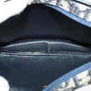 Christian Dior Trotter Canvas Shoulder Bag Navy Gold Auth 127500-12