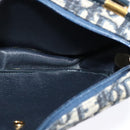 Christian Dior Trotter Canvas Shoulder Bag Navy Gold Auth 127500-17