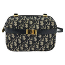 Christian Dior Trotter Canvas Shoulder Bag Navy Gold Auth 127500-13