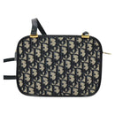 Christian Dior Trotter Canvas Shoulder Bag Navy Gold Auth 127500-2