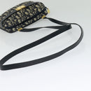 Christian Dior Trotter Canvas Shoulder Bag Navy Gold Auth 127500-7
