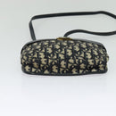 Christian Dior Trotter Canvas Shoulder Bag Navy Gold Auth 127500-5