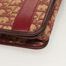 Christian Dior Trotter Canvas Chain Shoulder Bag Red Gold Auth 127501-14