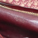 Christian Dior Trotter Canvas Chain Shoulder Bag Red Gold Auth 127501-11