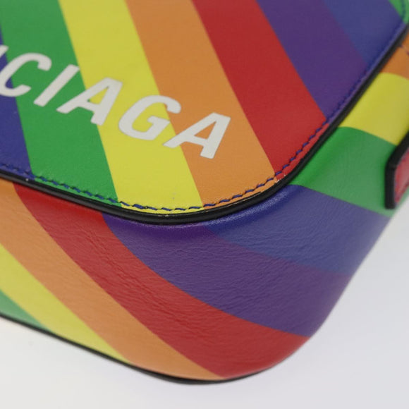 BALENCIAGA Shoulder Bag Leather Rainbow Auth 127502