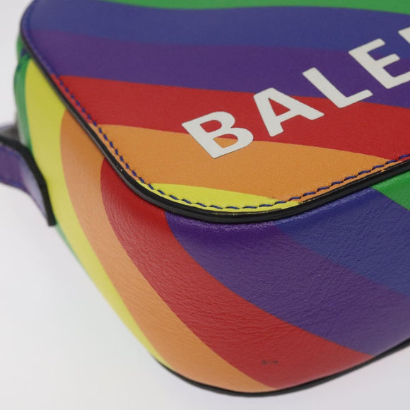 BALENCIAGA Shoulder Bag Leather Rainbow Auth 127502