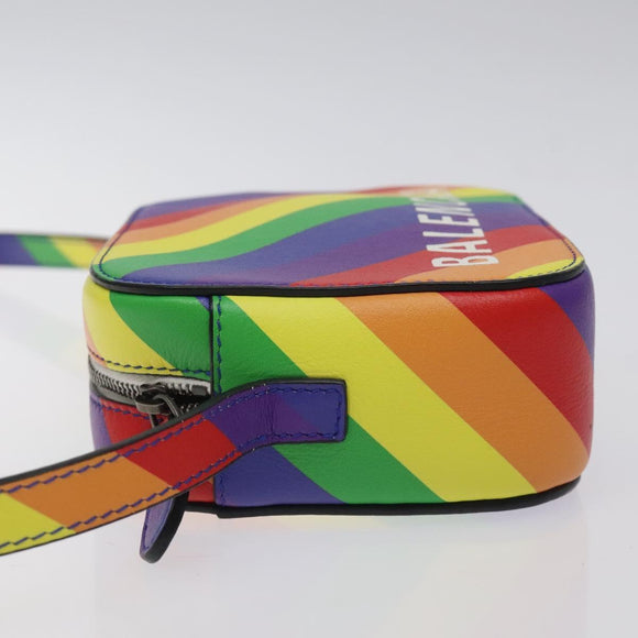 BALENCIAGA Shoulder Bag Leather Rainbow Auth 127502