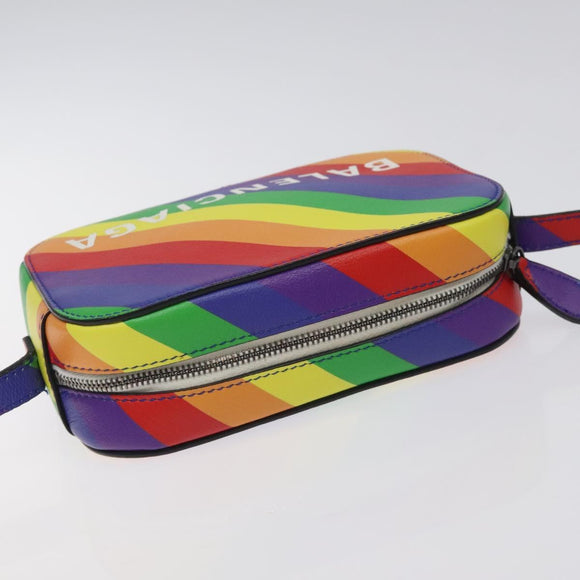 BALENCIAGA Shoulder Bag Leather Rainbow Auth 127502