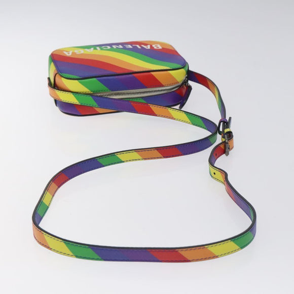 BALENCIAGA Shoulder Bag Leather Rainbow Auth 127502