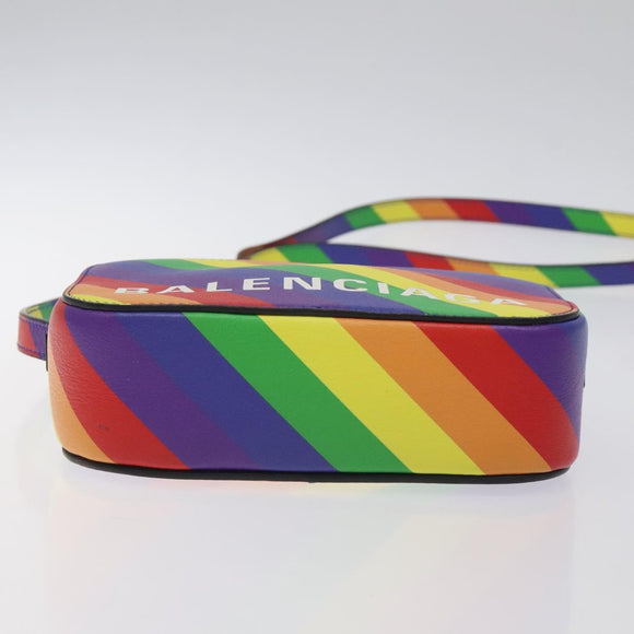 BALENCIAGA Shoulder Bag Leather Rainbow Auth 127502