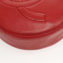 CHANEL Chain Shoulder Bag Lamb Skin Red Gold CC Auth 127505-14