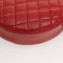 CHANEL Schoudertas met Ketting Lamsleer Rood Goud CC Auth 127505-16