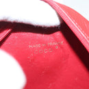 CHANEL Chain Shoulder Bag Lamb Skin Red Gold CC Auth 127505-17