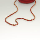 CHANEL Schoudertas met Ketting Lamsleer Rood Goud CC Auth 127505-7