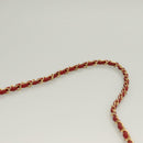 CHANEL Chain Shoulder Bag Lamb Skin Red Gold CC Auth 127505-8