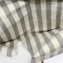 CHANEL Striped Matelasse Chain Shoulder Bag Canvas White Gray CC Auth 127507-25