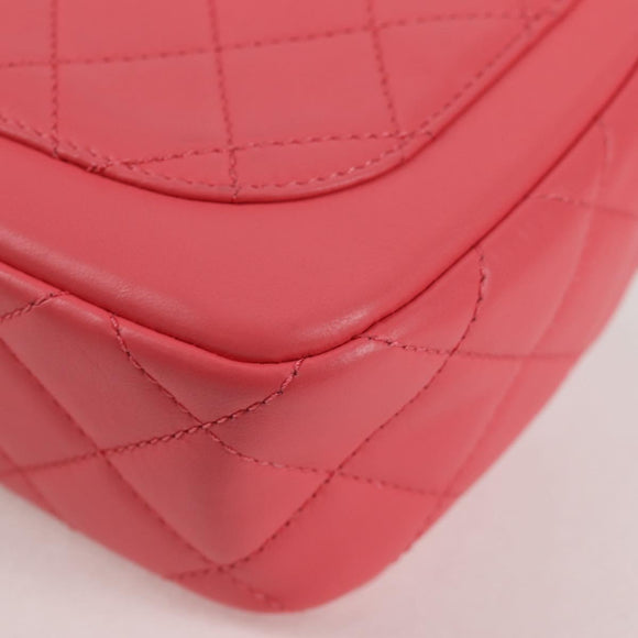 CHANEL Matelasse Bijoux Chain Shoulder Bag Lamb Skin Pink Gold CC Auth 127511M