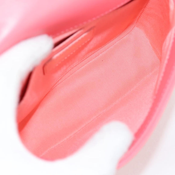 CHANEL Matelasse Bijoux Chain Shoulder Bag Lamb Skin Pink Gold CC Auth 127511M