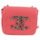 CHANEL Matelasse Bijoux Chain Shoulder Bag Lamb Skin Pink Gold CC Auth 127511M-13