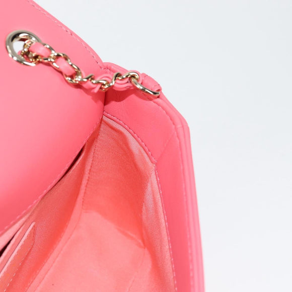 CHANEL Matelasse Bijoux Chain Shoulder Bag Lamb Skin Pink Gold CC Auth 127511M