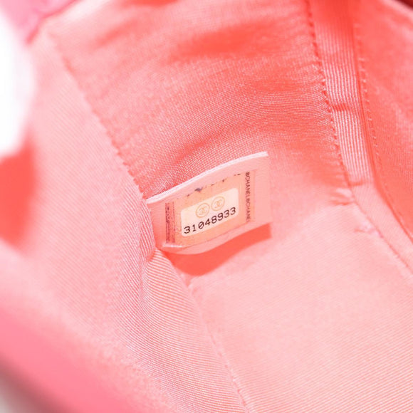 CHANEL Matelasse Bijoux Chain Shoulder Bag Lamb Skin Pink Gold CC Auth 127511M