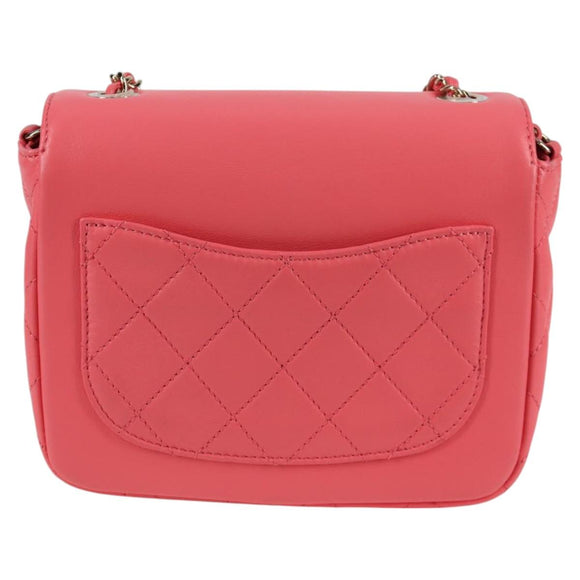 CHANEL Matelasse Bijoux Chain Shoulder Bag Lamb Skin Pink Gold CC Auth 127511M