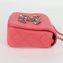 CHANEL Matelasse Bijoux Chain Shoulder Bag Lamb Skin Pink Gold CC Auth 127511M-4