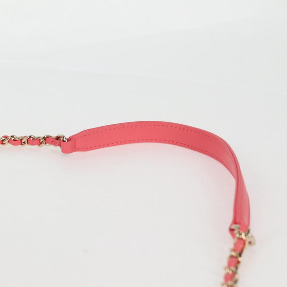 CHANEL Matelasse Bijoux Chain Shoulder Bag Lamb Skin Pink Gold CC Auth 127511M