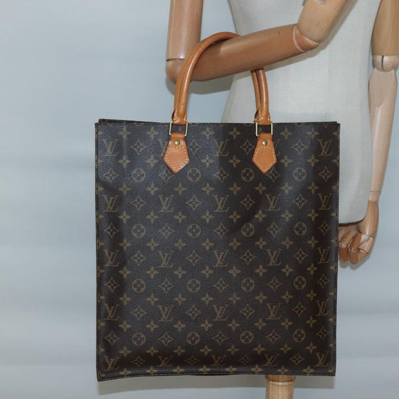 LOUIS VUITTON Monogram Sac Plat Hand Bag M51140 LV Auth 127515