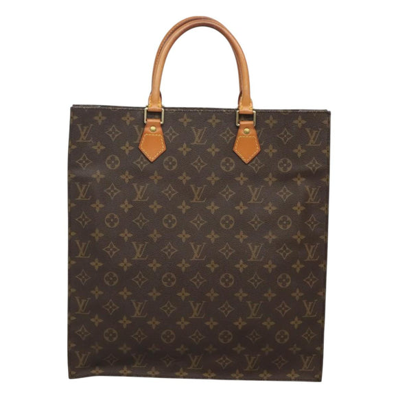 LOUIS VUITTON Monogram Sac Plat Hand Bag M51140 LV Auth 127515