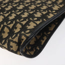 Christian Dior Trotter Canvas Shoulder Bag Black Gold Auth 127531-9