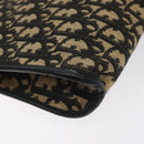 Christian Dior Trotter Canvas Shoulder Bag Black Gold Auth 127531-14