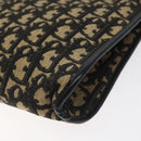 Christian Dior Trotter Canvas Shoulder Bag Black Gold Auth 127531-15