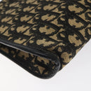 Christian Dior Trotter Canvas Shoulder Bag Black Gold Auth 127531-16