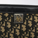 Christian Dior Trotter Canvas Shoulder Bag Black Gold Auth 127531-17