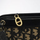 Christian Dior Trotter Canvas Shoulder Bag Black Gold Auth 127531-10