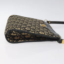 Christian Dior Trotter Canvas Shoulder Bag Black Gold Auth 127531-3