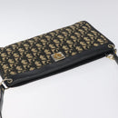 Christian Dior Trotter Canvas Shoulder Bag Black Gold Auth 127531-6