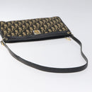 Christian Dior Trotter Canvas Shoulder Bag Black Gold Auth 127531-7