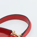 CELINE Hand Bag Leather 2way Red Gold Auth 127535-8