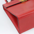 CELINE Hand Bag Leather 2way Red Gold Auth 127535-19